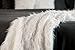 Chanasya Soft Shaggy Fuzzy Fur Long Mangolian Faux Fur Cozy Elegant Chic Decorative Off White Microfiber Throw Blanket (50