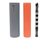 Freory 3-in-1 Foam Roller for Trigger Points. High-Medium Density Foam and Deep Tissue Massage Stick Used for Myofascial Release. (Titanium & Orange)