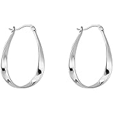 Hoop Earrings, Oval Hoop Earrings for Women, Small Hoop Earrings Silver Hypoallergenic Earrings, Small Huggie Hoops Earrings for Women Jewelry