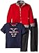 Nautica Little Boys Three Piece Fleece Set with Convertible Collar Jacket Denim Pant
