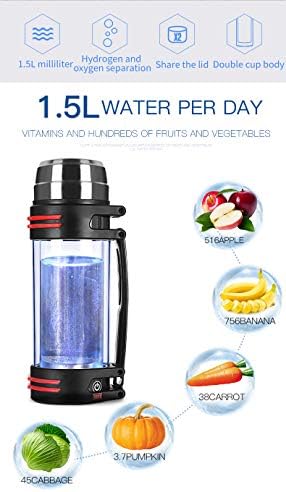 1.5L Hydrogen Rich Kettle Water Machine Ionizer Maker Filter Jugs Glass Bottles SPE PEM Technology