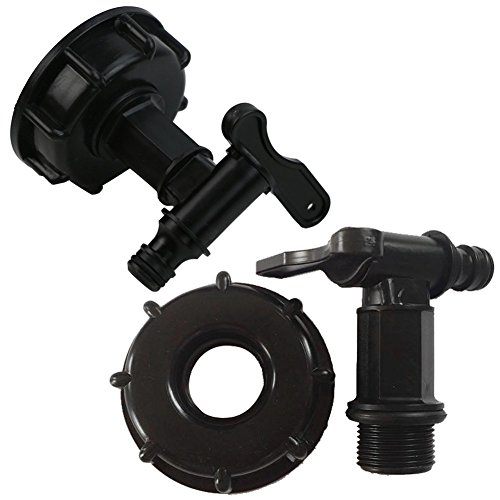 Feamos 1000L IBC To (15mm) 1/2" Water Tank Hose Yard Adapter with Switch Pack of 1