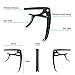 Guitar Capo, 2 Pack Universal Capo for Acoustic, Classical, Electirc Guitars, Ukulele, Banjo, Mandolin, Bass, 2-in-1 Acoustic Guitar Capo with Replacment of String Design for 6 & 12 String Instruments