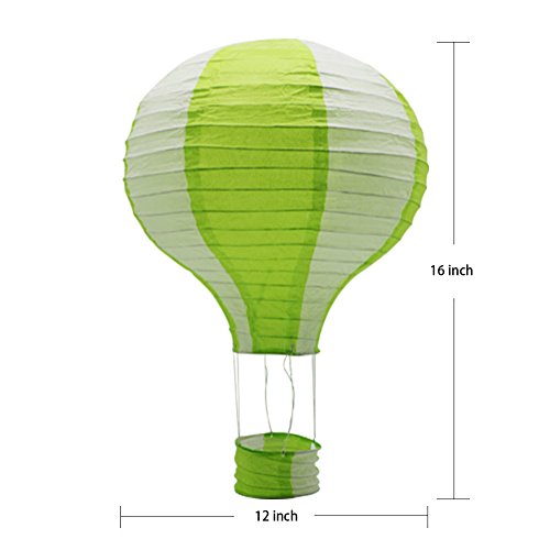 Hanging Hot Air Balloon Paper Lanterns Set Party Decoration Birthday Wedding Christmas Party Decor Gift, 12 inch, Pack of 5 Pieces (Mix Design and Color)