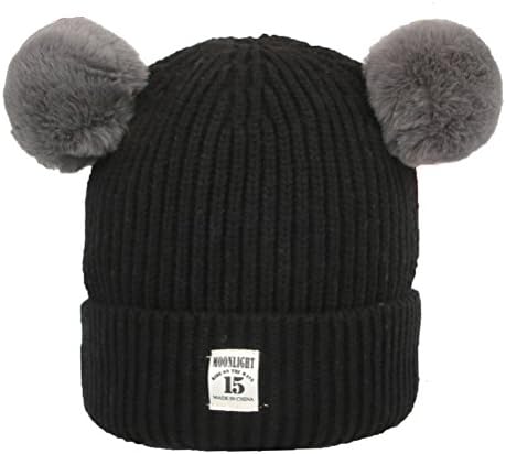 XYIYI Kids Baby Toddler Winter Warm Cable Knit Hat, Children's Thick Stretchy Braided Beanie Cap-Black