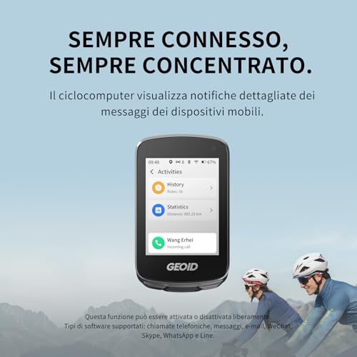 GEOID CC700 Pro GPS Bike Computer Touchscreen 2.8 Inch with Full Maps - Wireless GPS Bike Odometer with Card Navigation, IPX7 Waterproof