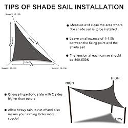 HENG FENG Sun Shade Sail,Triangle Shade Cloth UV