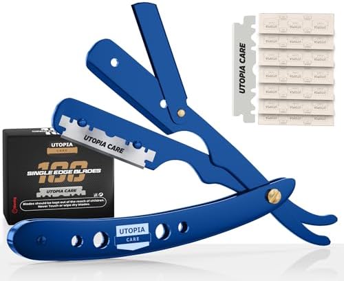 Saudi Razor Utopia Care Professional Barber Straight Edge Razor Safety with 100 ...