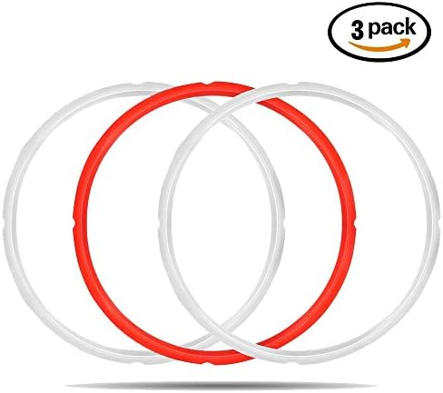 Instant Pot Silicone Sealing Ring for 7 or 8 Qt Models,Sweet and Savory Edition,BPA Free,Food Safe Silicone (3 Pack, White&amp;Red)