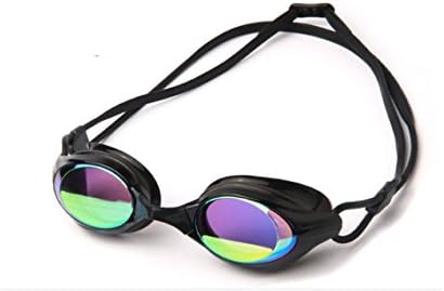 Little Cherry Swimming Goggles No Leaking Anti Fog UV Protection Mirrored Lens,Easy Adjustable Soft Swim glasses for man women adult with Case (Black)