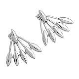 SUNSCSC Elegant Arrow Hand Lotus Dangle Ear Stud Earrings (Style 527)