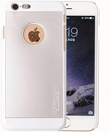 iPhone 6+ case,[Silver] Premium Brushed Aluminium Metal Apple Logo Lighting up Case when Messaging,Incoming calls,Alarm For Apple iPhone 6 Plus (5.5") (Silver)
