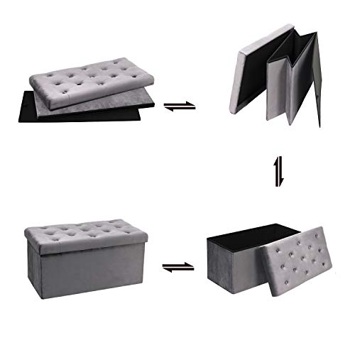 image for B FSOBEIIALEO B FSOBEIIALAO Folding Storage Ottoman, Long Shoes Bench,