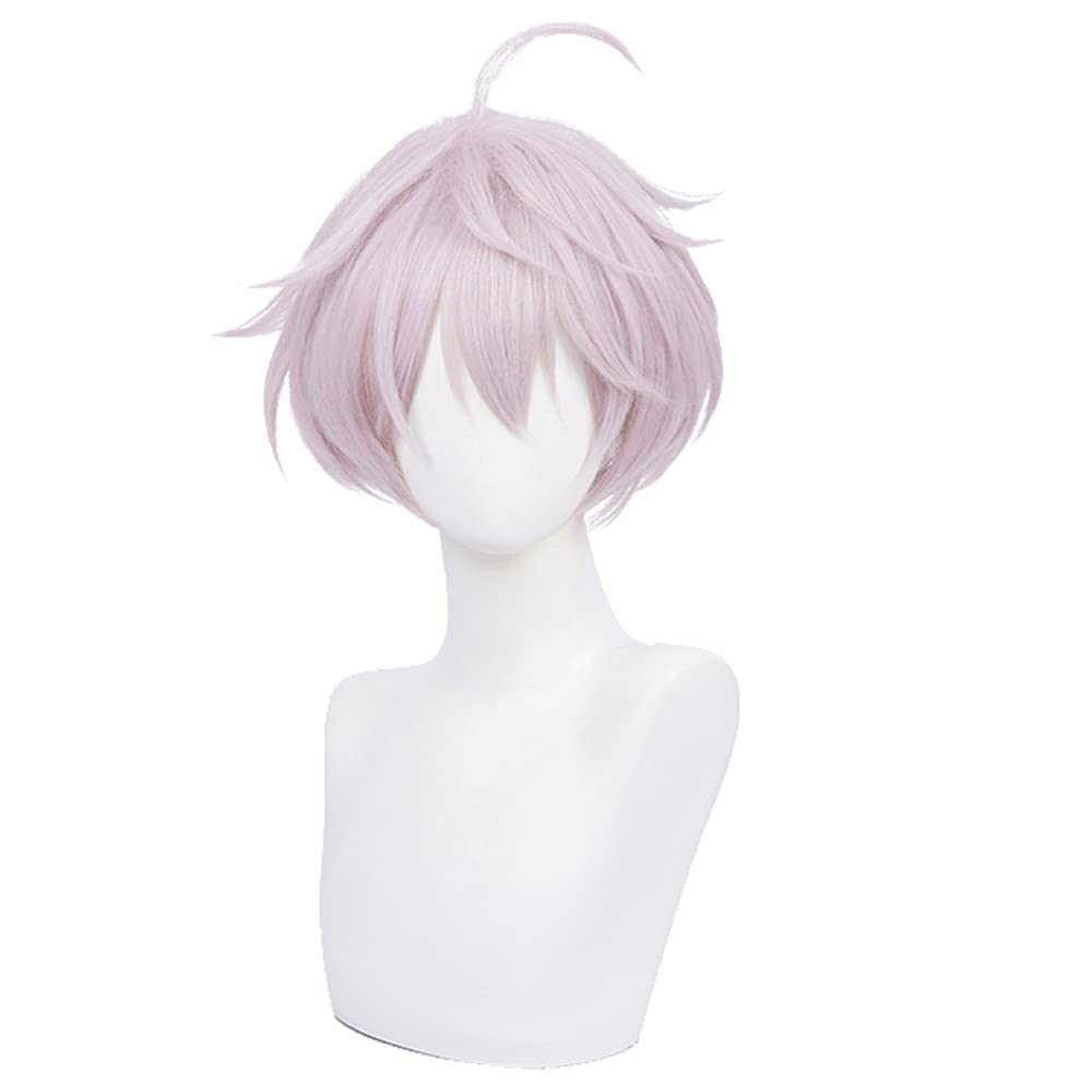 Light Pink Purple Bob Short Cosplay Wig for Women Heat Resistant Synthetic Costume Hairs for Adult Halloween Anime Party Replacement Wigs