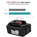 18V 6.0Ah BL1860 Lithium-Ion Replacement for Makita 18-Volts Battery BL1815 BL1830 BL1820 BL1850 BL1840 BL1850B-2 LXT-400 BL1845 194205-3 BL1860 194204-5 Cordless Power Tools Batteries (2 Pack)