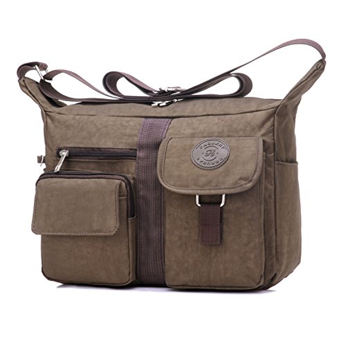 Fashion Crossbody Bag With Cute Accessories - Nylon Messenger Bag With Pendants