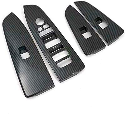 (Left Hand Drive ONLY) Car Styling Carbon Style Window Adjustable Switch Buttons Frame Cover Trim for Kia Forte 2019 2020