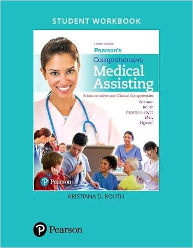 Student Workbook For Pearson S Prehensive Medical Assisting Administrative And Clinical Petencies 9780134472997 Medicine Health Science Books 