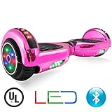 XtremepowerUS Self Balancing Scooter Hoverboard UL2272 Certified, Bluetooth Speaker and LED Light (Pink Chrome)