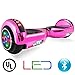 XtremepowerUS Self Balancing Scooter Hoverboard UL2272 Certified, Bluetooth Speaker and LED Light (Pink Chrome)