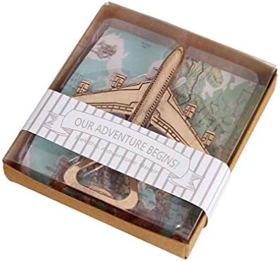 "Let the Adventure Begin" Airplane Bottle Opener For Wedding Favor, Set of 36
