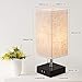 Focondot USB Table Lamp, Dual 2.1A USB Charging Port with Black Base and Fabric Shade, Nightstand Bedside Lamps Ideal for Bedroom, Living Room, Office