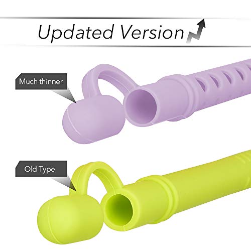 Silicone Case for Apple Pencil Holder Sleeve Skin Pocket Cover Accessories for iPad Pro 9.7/10.5/12.9, Soft Grip Pouch with Charging Cap Holder and 2 Protective Nib Covers (Purple)