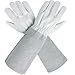 CCBETTER Rose Pruning Gloves with Extra Long Cowhide Sleeves for Men and Women,Breathable Goatskin Leather Thorn Proof Gardening Gauntlet Gloves, Best Garden Gifts & Tools for Gardener and Farmer