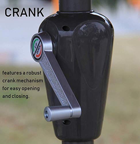 JNMDLAKO Tragbare Sonnenschirme 2.7M Gartenmöbel mit Windkurbel, Sonnenschutz Wasserdichter Regenschirm für… – Bild 6