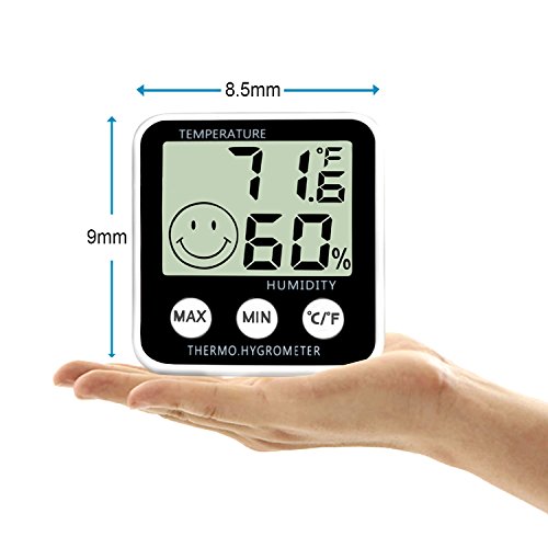 Digital Thermometer Indoor Hygrometer Humidity Meter Room Temperature Monitor Large LCD Display Max/Min Records for Home Car Office by SoeKoa (2 Pack) - Thumbnail 3