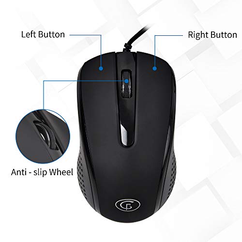 Wired Mouse, USB Computer Mouse Wired for Office and Home, 1000 DPI