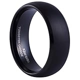 King Will TYRE Black Domed Tungsten Ring 8mm Brushed Matte Finished Wedding Band Size(12.5)
