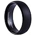 King Will Black Tungsten Ring 8mm Brushed Matte Finished Domed Design Wedding Band(12.5)