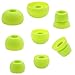 ALXCD Ear Tips for Powerbeats 2 Wireless Headphone, SML 3 Sizes 3 Pair Silicone Replacement Earbud Tips & 1 Pair Double Flange Ear Tip Cushion, Fit for Powerbeats2 Wireless Pb2[4 Pair](Green)