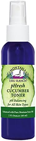 Montana Emu Ranch - pHresh Cucumber Facial Toner 2 Ounce Spray - Enhanced with Pure Emu Oil