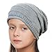 Children Spring Hat Knitted Slouchy Beanie, Bonnet, Trendy Lightweight Baggy Warm Head Cap (black)