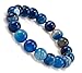 Antiquity Sian Art 3/8'' Agate Multicoloured Bead Stretch Enthralling Jewelry Bracelet Bangle (Azure) 7