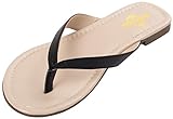ABUSA Women's Summer Classic Soft Leather Flip Flops