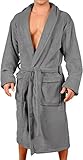 Mens New Charcoal Micro Fleece Bathrobe by Wanted Large / X- large