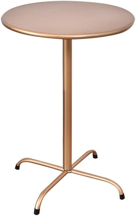 XIAODONG Round Iron Side Table Nordic Style Simple Telephone/Lamp Side Table Non-Slip Ideal for Bedroom/Restaurant/Living Room Golden 40×40×55 cm Easy to Move