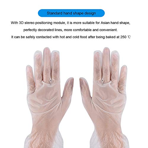 100 pcs Nitrile Gloves Rubber Comfortable Disposable Mechanic Nitrile Gloves Exam Gloves Durable (White, M)