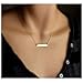 Yfe Bar Pendent Necklace Jewelry CZ Bar Necklaces for Women and Girls Minimal Necklace (Gold Side bar)