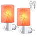 (Upgraded) AMIR Salt Lamp, Natural Himalayan Crystal Salt Light with 4 Bulbs (2 Colorful Bulbs), 11.2oz Mini Hand Carved Decoration Night Light with UL-Approved Wall Plug, 2 Pack