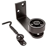 Barn Door Guide Black Powder Coat Fully Adjustable Bundle - Includes Barn Door Latch, Stay Roller Guide, Roller Track Slider