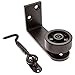Barn Door Guide Black Powder Coated Fully Adjustable Bundle - Included Barn Door Latch | Flush To The Floor | Screws And Dry Wall Anchors Included | Fits All Barn Doors | Wall Mounted | Rolls Smoothly