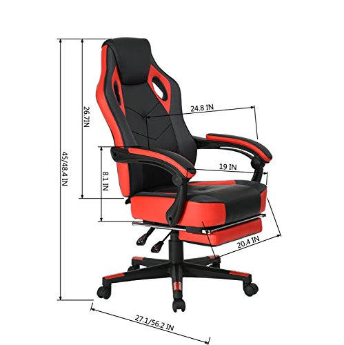 image for Coavas Computer Gaming Chair High-Back Racing Chair with Footrest and 