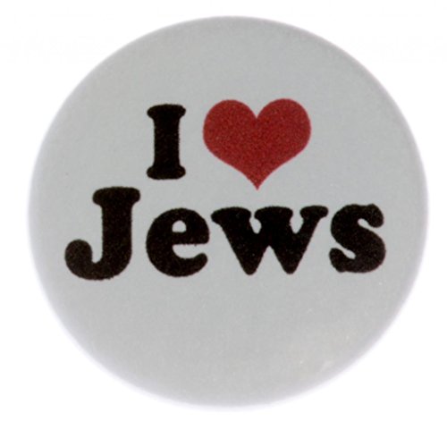 A&T Designs Unisex - I Love Jews 1.25" Pinback Button Pin (heart) - Jew Jewish