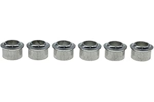 KAISH Metal Brass 10.2mm Vintage to Modern Guitar Tuner Conversion Bushings 3/8" Tuning Keys Conversion Adapter Ferrules Upgraded Brass Version 6.2mm I.D. Chrome