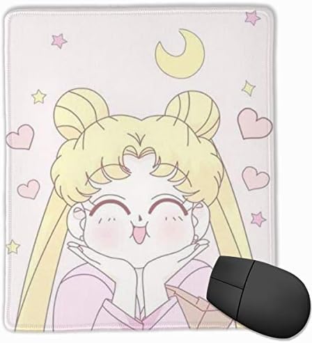 Mouse Pad- Stylish Cute Sailor Moon Print Extended Mouse Mat with Stitched Edges and Non Slip Rubber Base