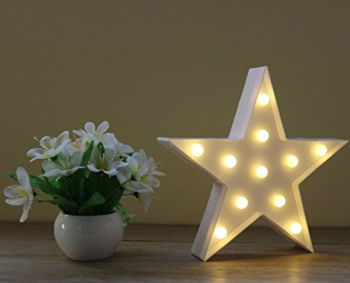 Wringo Decorative Letters Light Star Shape LED Plastic Marquee Light Battery Operated LED Marquee Sign for Home Christmas Decorations